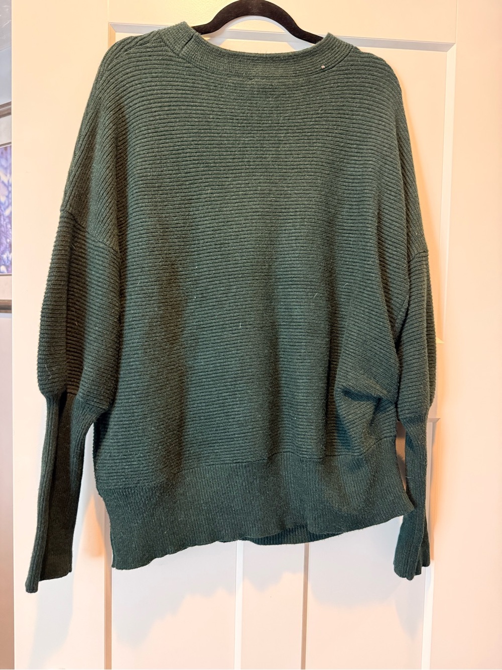 A Pea in the Pod Forest Green Ribbed Crewneck Sweater